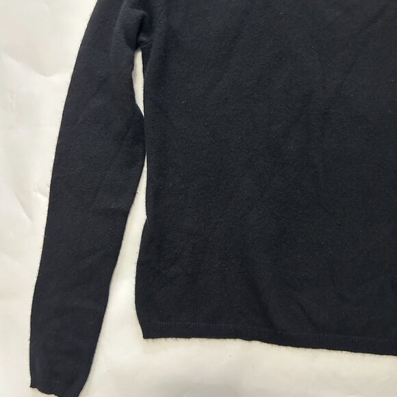 Vintage trixie + LULU 100% Cashmere sweater womens sz M Black v neck long sleeve - Picture 5 of 12